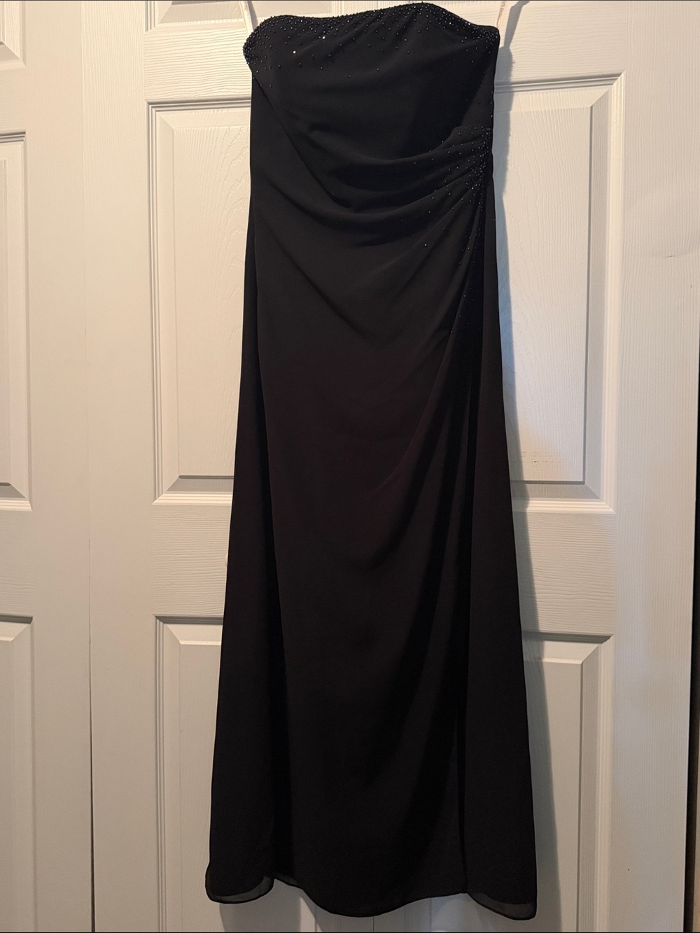 David's Bridal Black Strapless Evening Gown